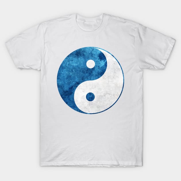 Blue Yin Yang Symbol T-Shirt by Rebellion10